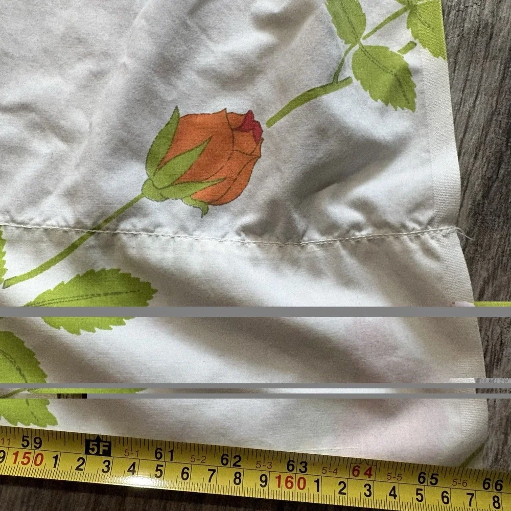 Vtg Wamsutta Christian Dior Orange Dior Rose Twin Flat Sheet Ultracale 66X91 USA